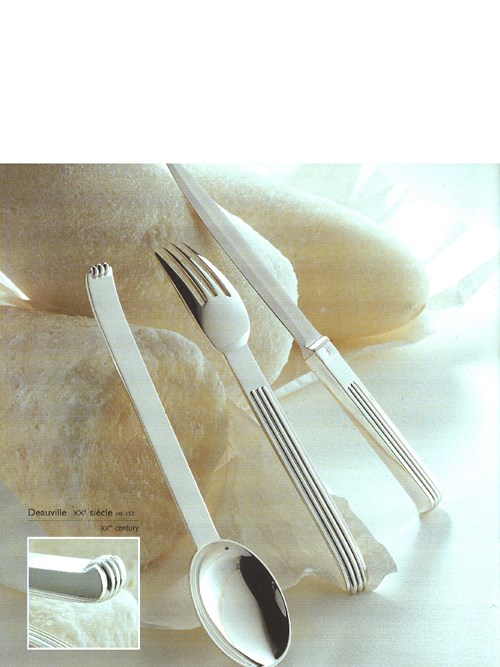 Ercuis Coupole 24 pcs Silver Plated Cutlery Set Beige